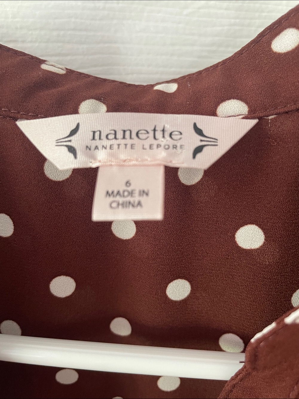 Classic Sleeveless Polka Dot Midi Dress - Brown & White size 6 - Picture 3 of 6